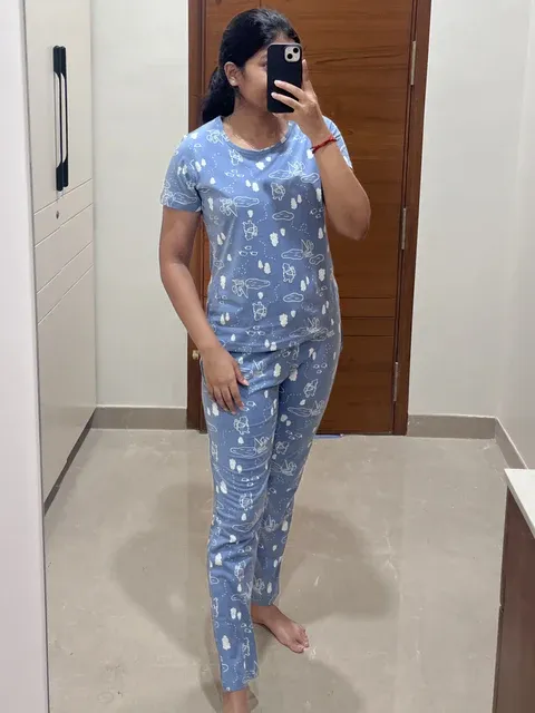 Blue Cute Doodle Loungewear