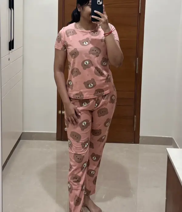 Pink Bear Print Loungewear