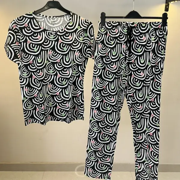 Unisex Black Rainbow Line Pyjamas