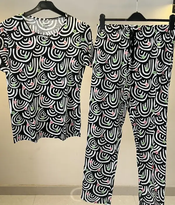 Unisex Black Rainbow Line Pyjamas